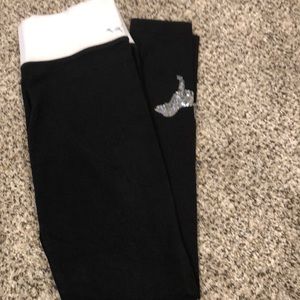 Pink Black w/white - yoga pants XS